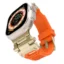 Gold Head Buckle Premium Silicone Strap for Apple Watch - orange