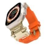 Gold Head Buckle Premium Silicone Strap for Apple Watch - Image 3